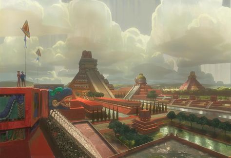 El Dorado Mesoamerican Architecture, Aztec Architecture, Aztec City, The Road To El Dorado, Road To El Dorado, Mayan Temple, Lost City Of Gold, Art Chicano, Casa Anime