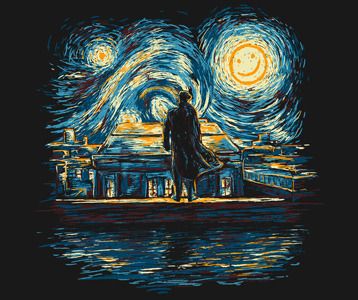 Sherlock Starry Night T-Shirt - Van Gogh Sherlock Shirt Sherlock Poster, Vincent Willem Van Gogh, Whatsapp Wallpapers Hd, Jim Moriarty, Sherlock Fandom, Arte Van Gogh, The Starry Night, John Watson, Johnlock