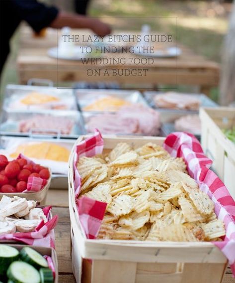 The Lazy Bitch's Guide to Finding the Wedding Food on a Budget Backyard Wedding Food, Wedding Reception On A Budget, Food On A Budget, Wedding Backyard Reception, Rustic Wedding Decorations, Wedding Planning On A Budget, Reception Food, Wedding Reception Food, Budget Planer