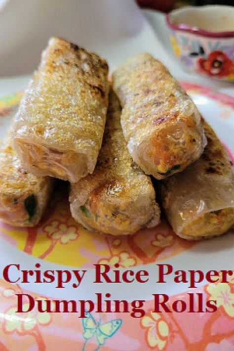 Pan Fried Rice Paper Rolls, Fried Spring Rolls Rice Paper, Fried Rice Paper Rolls, Paper Dumpling, Fried Rice Paper, Bamboo Steamer Recipes, Rice Paper Rolls Recipes, Rice Paper Spring Rolls, Crispy Rice Paper