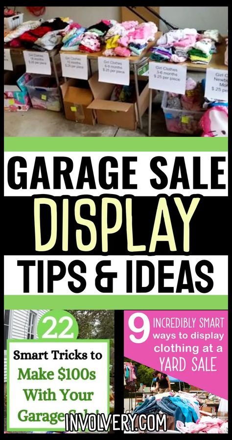 Garage Sale Organization Tips and Tricks To Organize A Money-Making Yard Sale Event - Clever DIY Ideas Garage Sale Jewelry Display Ideas, Ways To Display Clothes At A Garage Sale, Tips For A Successful Garage Sale, Easy Yard Sale Set Up, Clever Garage Sale Signs, Setting Up Yard Sale Ideas, Yard Sale Without Tables, Clever Yard Sale Signs, Best Garage Sale Signs