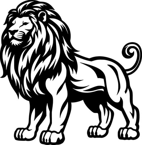 Lion Tattoo Vector, Lion Silhouette Art, Lion Logo Design Graphics, Lion Illustration Art, Lion Minimalist, Lion Vector Art, Lion Black And White, Lion Logo Design, Leon Logo