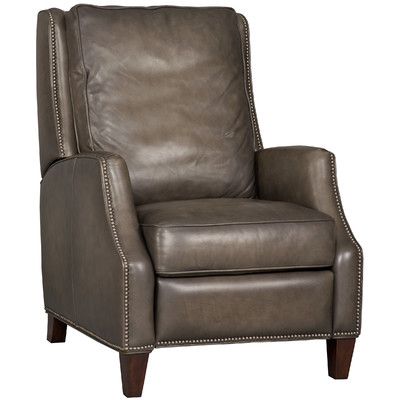 Hooker Furniture Recliner & Reviews | Wayfair Brown Leather Recliner, Tan Leather Chair, Hooker Furniture Living Room, High Leg Recliner, Wall Hugger Recliners, Best Leather Sofa, Living Room Furnishings, Leather Recliner Chair, Leather Couch