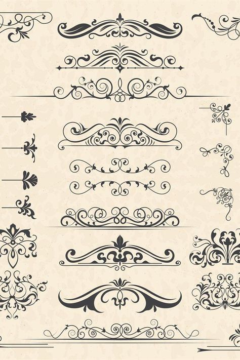 Victorian Alphabet Letters, Victorian Typography Lettering, Antique Border Design, Writing Border Design, Victorian Borders Frames, Victorian Scrollwork Patterns, Victorian Fonts Alphabet, Simple Rose Pattern, Elegant Frame Design