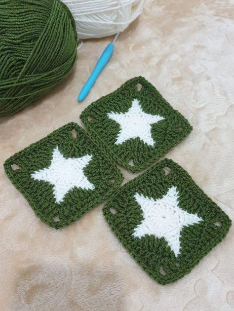 Crochet Granny Square - Crochet Motif - Crochet Patterns - Crochet Projects - Crochet Craft Cool Granny Squares, Star Granny Square, Square Doily, Granny Square Häkelanleitung, Motifs Granny Square, Star Tapestry, Granny Square Crochet Patterns Free, Crochet Mignon, Crochet Stars