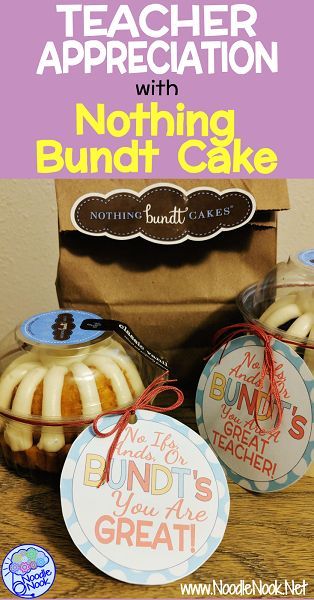 There are several times throughout the year when I want to send some love to my kid's teachers for teacher appreciation, holiday gifts, end of the year teacher gifts and birthdays... Cute and simple DIY teacher appreciation with FREE Nothing Bundt Cake Labels! Trendy Birthday Gifts, Teacher Appreciation Diy, Appreciation Gifts Diy, Nothing Bundt, Teacher Appreciation Gifts Diy, Nothing Bundt Cakes, Teachers Diy, Free Gift Tags, Diy Holiday Gifts