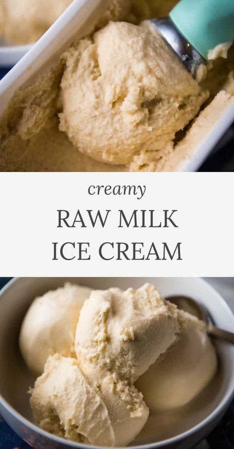 No Egg Ice Cream Recipe, Raw Ice Cream, Ginger Ice Cream, Best Homemade Ice Cream, Natural Ice Cream, Goat Milk Recipes, Easy Ice Cream Recipe, Ice Cream Maker Recipes, Homemade Vanilla Ice Cream