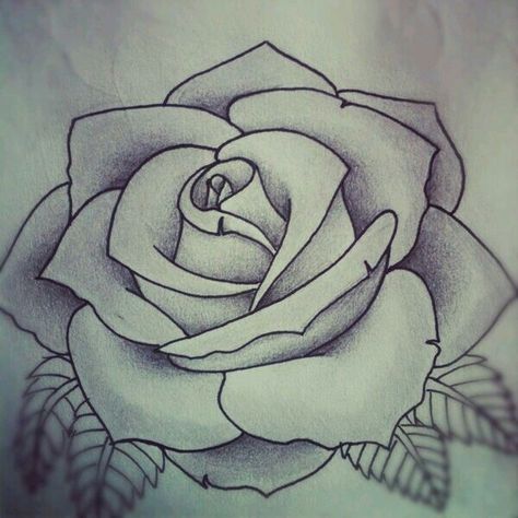 Perfect rose tattoo Drawing Of A Rose, Ako Kresliť, Tato Ikan Koi, Rose Drawing Tattoo, Kunst Tattoos, Desen Realist, Rosen Tattoo, Rose Tattoo Design, Rose Drawing