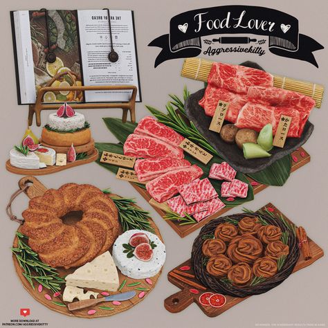 Sims 4 FOOD LOVER COLLECTION • ts4 • Sims 4 Downloads • ts4cc • Custom Content • Sims 4 Food • ts4 Clutter • ts4 Food • sims 4 clutter • ts4 Kitchen • ts4 Wagyu • ts4 Baked Bakery • ts4 Cheese Ts4 Aggressivekitty, Sims 4 Hot Chocolate, Custom Foods Sims 4, Sims 4 Cc Christmas Food, Sims 4 Bread Cc, Sims 4 Charcuterie Board, Sims 4 Food Texture, The Sims 4 Cc Food Decor, Sims 4 Cc Baking Clutter