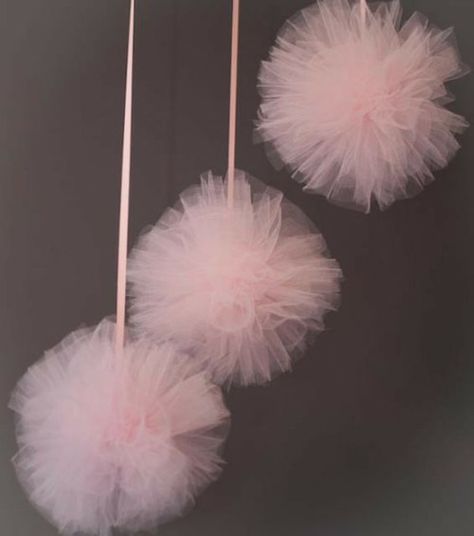 Tulle Poms - Etsy Tulle Poms, Ballet Birthday, Tutu Party, Tulle Balls, Tissue Paper Pom Poms, Ballerina Party, Paper Pom Poms, Ballerina Birthday, Pink Tulle