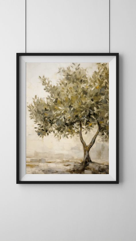 "INSTANT DOWNLOAD | PRINTABLE ART \"Olive Tree 1\" Digital Download. Textured painting of a young olive tree with various shades of muted green against a neutral background. Mediterranean, Italian, and Greecian inspired painting of an olive tree with a neutral, modern feel. For a similar style check out \"Olive Tree 2\" here: https://jardinartbycamille.etsy.com/listing/1631979895/digital-download-olive-tree-2-abstract If you enjoy both \"Olive Tree 1\" and \"Olive Tree 2\" check out our bundle f Olive Tree Wall Art, Olive Tree Art, Olive Tree Painting, Oil Paint Art, Tree Oil Painting, Inspired Painting, Apartment Dorm, Muted Green, House Apartment