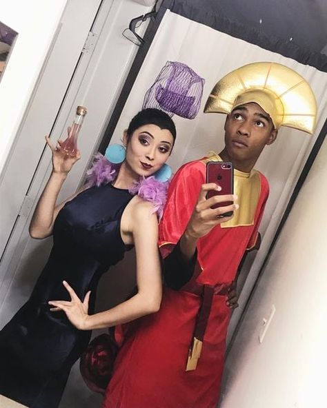 Couples Costumes Cosplay, Yama And Kronk Costume, Sokka And Yue Costume, Kuzco Costume Women, The Emperors New Groove Costume, Diy Yzma Headpiece, Emporers New Groove Halloween Costume, Emperors New Groove Cosplay, Empowers New Groove Costume