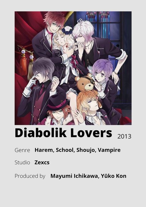 List Of Anime, Good Morning Baby, Diabolik Lovers Wallpaper, Anime Minimalist Poster, Shojo Anime, Best Romance Anime, Romance Anime, Japanese Animated Movies, Anime Suggestions