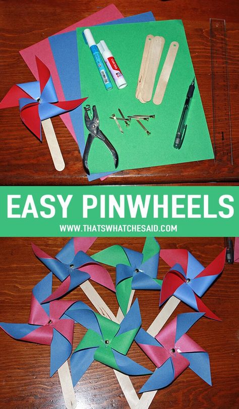 How To Make Pinwheels, Pinwheel Craft, Diy Pinwheel, Origami Shapes, Craft Work For Kids, Pinwheels Paper, Wheel Craft, Hand Crafts For Kids, Child Friendly