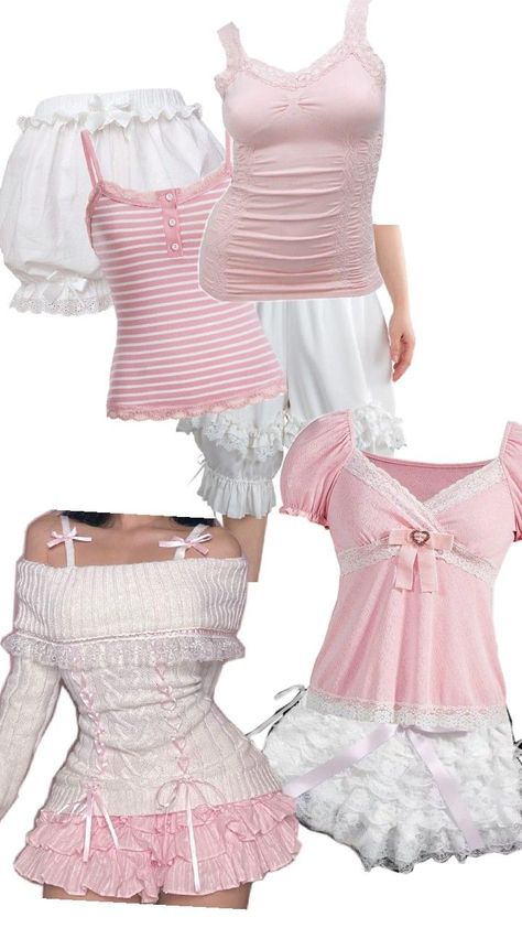 Ruffled bloomers and soft pretty pink and white. coquette vibes! Pink And White Coquette, Cute Pastel Clothes, White Coquette, Coquette Vibes, Ruffle Bloomers, Pastel Outfit, Fashion Collage, So Sweet, Pretty Pink