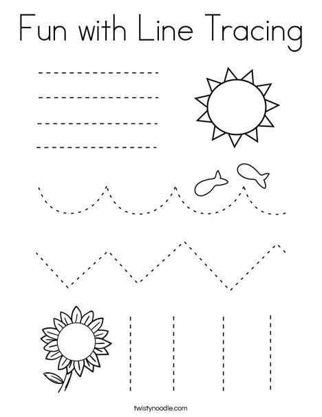 Fun with Line Tracing Coloring Page - Twisty Noodle Line Tracing Worksheets Free Printables, Line Tracing Preschool, Tracing Activities For Preschoolers, Rainbow Tracing, Line Tracing Worksheets, Line Tracing, Tracing Worksheets Free, Twisty Noodle, Tracing Practice