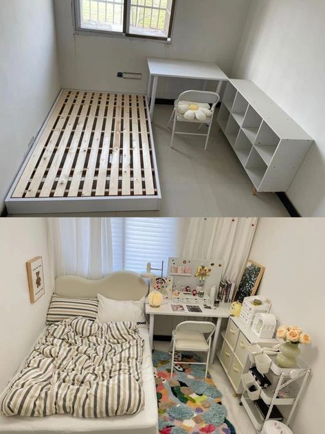 Barracks Room, Small Room Makeover, Bedroom Ideas For Small Rooms Diy, Hiasan Dalaman Rumah, Hiasan Bilik Tidur, Bilik Idaman, Small Room Design Bedroom, Cosy House, Future Room