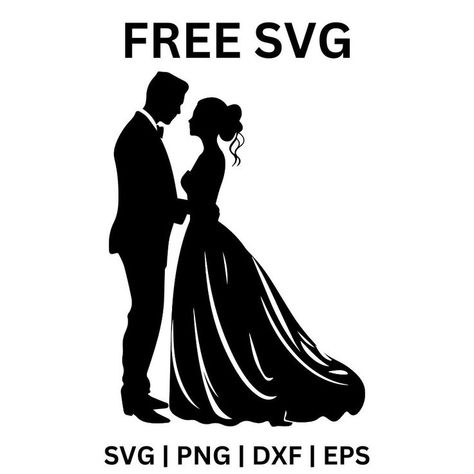 Download free Bride & Groom Silhouette SVG files! 💍 Perfect for wedding designs, bride and groom, love, cut files for Cricut & Silhouette. 🎨🖨️ #BrideAndGroomSVG #FreeSVG #WeddingSVG #Cricut #Silhouette Wedding Svg Free, Bride And Groom Svg, Wedding Ring Vector, Ring Vector, Cricut Ornaments, 3d Svg Files, Bride Silhouette, Bride And Groom Silhouette, Chalkboard Lettering