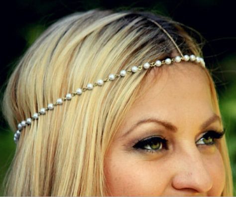 Bohemian Women Metal Pearl Head Chain Jewelry Forehead Headband Piece Hair band ** Read more reviews of the product by visiting the link on the image. Jewelry Headband, Chain Headdress, Head Chain Jewelry, Forehead Headband, Chain Headpiece, Bohemian Headband, Pearl Headpiece, Hair Chains, Hair Jewels