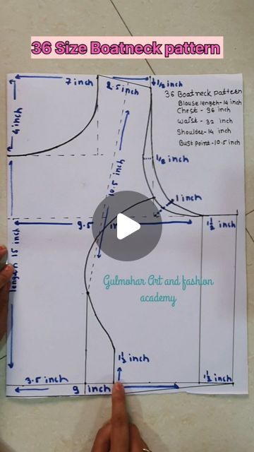 Boat Neck Measurement Chart, Boatneck Blouse Design, Bote Neck Blouse Designs, Blouse Stiching Tutorial, Boatneck Blouse Designs, Pattern Drafting Tutorials Blouses, Pattern Blouse Designs, Boat Neck Blouse Pattern, Boat Neck Pattern