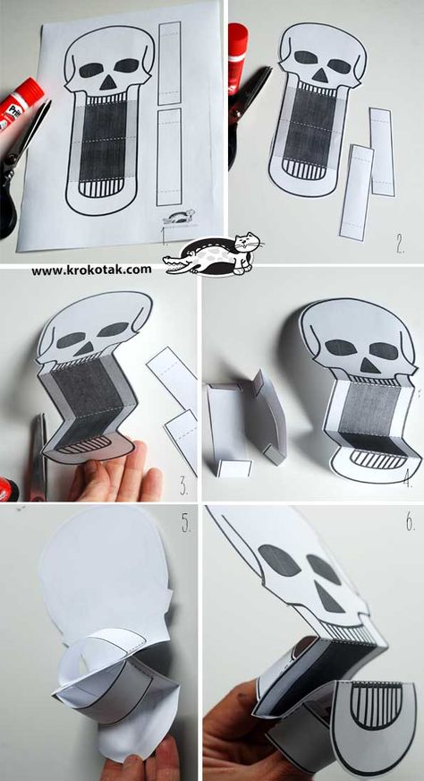 krokotak | Paper Hand Puppets for Halloween Animal Hand Puppets, Puppets For Kids, Puppet Crafts, Manualidades Halloween, Puppet Making, Halloween Crafts For Kids, Halloween 2018, Hand Puppets, Paper Toys