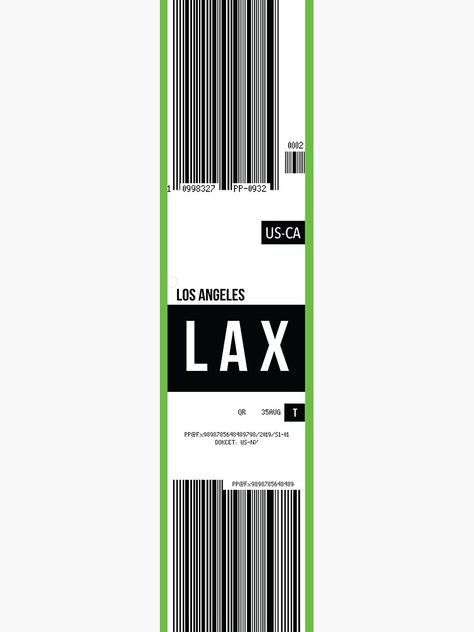 "LAX, Los Angeles travel design featuring airline baggage ticket" Sticker by JoeMangle | Redbubble Airline Tickets Design, Air Ticket Design, Airplane Ticket Design, Travel Ticket Design, Flight Ticket Design, Airport Branding, Airport Ticket, Airline Design, Airline Branding