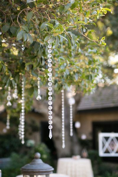 12 Ways To Decorate "Trees" At Your Spring Wedding! Wedding Tree Decorations, Shabby Chic Wedding Decor, Garden Chic Wedding, Photo Deco, Hanging Beads, Summer Wedding Outdoor, Have Inspiration, Real Weddings Photos, Outdoor Wedding Decorations