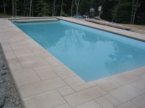 Stamped concrete is an ideal pool deck surface, combining the attributes of beauty, durability, and low maintenance with the vast array of decorative options not possible with other pool deck materials. Patio Around Pool, Pool Patio Ideas, Cement Pool, Pool Deck Ideas Inground, Stamped Concrete Pool Deck, Stamped Concrete Pool, Cement Pools, Concrete Pool Deck, Inground Pool Landscaping