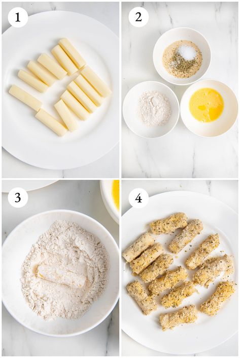 Motzerella Sticks Recipe Homemade, Easy Airfryer Snacks, Air Fried Mozzarella Sticks, Mozza Sticks, Keto Mozzarella Sticks, Frozen Mozzarella Sticks, Air Fryer Mozzarella Sticks, Easy Airfryer, Air Fryer Mozzarella