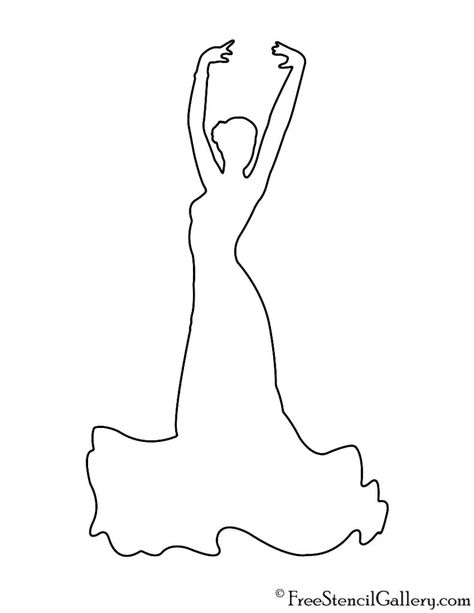 Ballerina Art Paintings, Danza Latina, Dancer Tattoo, Dancer Drawing, Stencils For Kids, Dancer Silhouette, Spanish Dancer, Flamenco Dancer, Dancing Drawings