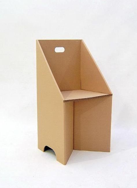 Recycling Cardboard for Unique DIY Furniture, Inspiring Green Living Ideas Unique Diy Furniture, Pliage Tole, Cardboard Furniture Design, Recycling Cardboard, Diy Karton, Karton Design, Cardboard Chair, Handmade Chair, Cardboard Design