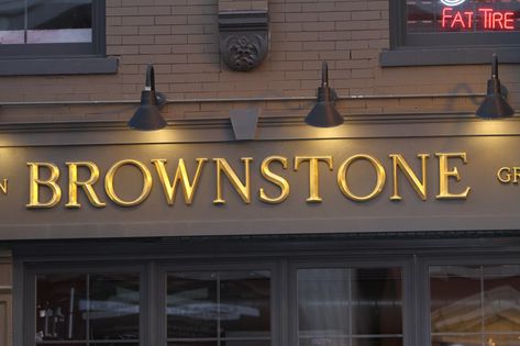 Plastic Sign Letters | Interior and Exterior Formed Plastic Letters Gold Window Lettering, Store Front Sign Ideas, Shop Sign Board Design Ideas, Sign Board Design Shop, Sign Board Design Store Fronts, Facade Signage, Architectural Font, Store Front Sign, Gold Signage