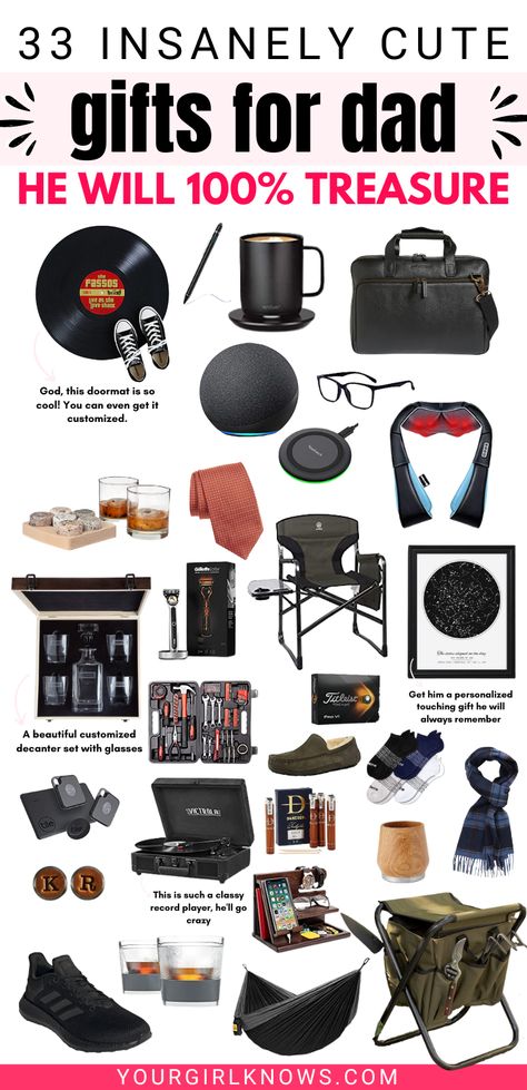 FATHER'S DAY GIFT IDEAS: For the special man in your life, give him something that will stand the test of time! Check out this list of the most practical gifts for Dad that he'll treasure all his life. Show him how much you care with a gift from this list today! Christmas Gifts For Father From Daughter, Gifts For Dads From Daughter, Presents For Dads For Christmas, Gift Basket For Dad Christmas, Dads Bday Gifts, Dads Christmas Gifts, Christmas Ideas For Dad From Daughter, Things To Get Dad For Christmas, Amazon Gifts For Dad