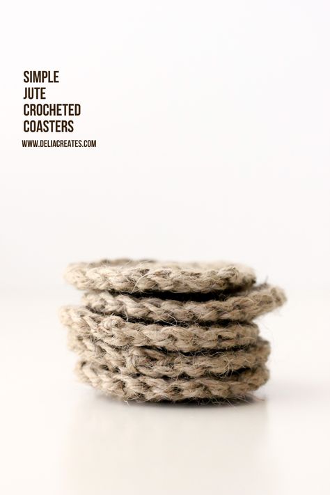 Crocheting With Jute Twine, Crochet With Jute Twine, Twine Crochet, Crochet With Twine, Crochet With Jute, Crochet Twine, Rope Coasters, Jute Twine Crafts, Diy Coasters Tile