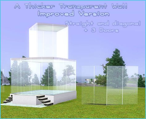 Mod The Sims - An Improved Thicker Transparent Wall Sims Funny, Los Sims 4 Mods, Mods Sims 4, Transparent Wall, Sims 4 Cc Eyes, Sims 3 Mods, Sims 4 Kitchen, Die Sims 4, Sims 4 Cas Mods