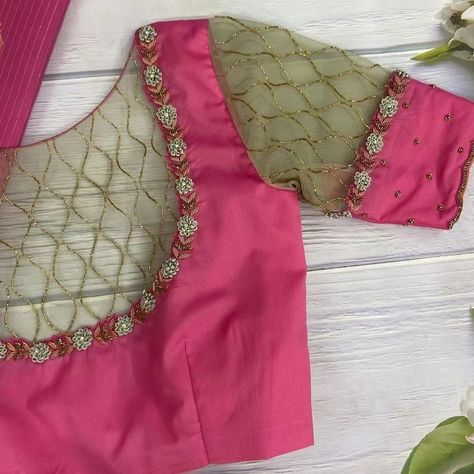 Dm@9640490158 Designer maggam work blouse Fabric: Halfpattu Dispatch: 3days Price : 2500unstiched 3050 stitched Colours and sizes can be customised accordingly Back Net Aari Work Blouse, Aari Net Sleeve Design, Aari Work Blouse With Net, Net Work Aari Blouse Designs, Simple Net Aari Work Blouse Designs, Heavy Aari Work Blouse Designs, Maggam Work Net Blouse Designs, Simple Work Blouse Designs, Aari Work Blouse Simple Design