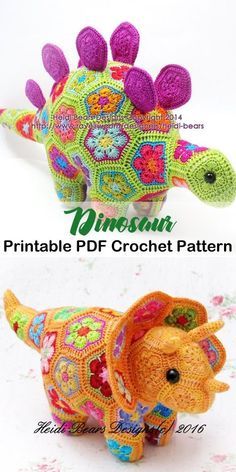 Amigurumi Baba, Dinosaur Crochet, Crochet Dinosaur Patterns, Crochet African Flowers, Knitting Amigurumi, Amigurumi Knitting, Crochet Dinosaur, Handmade Knit, Dinosaur Pattern