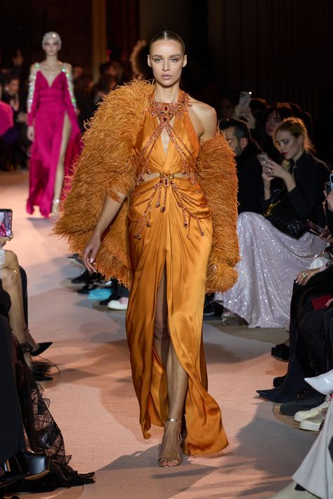 Zuhair Murad Spring 2023, Spring 2023 Couture, Copper Dress, Zuhair Murad Haute Couture, 2023 Couture, Spring Couture, Luxury Wear, Couture Details, Zuhair Murad