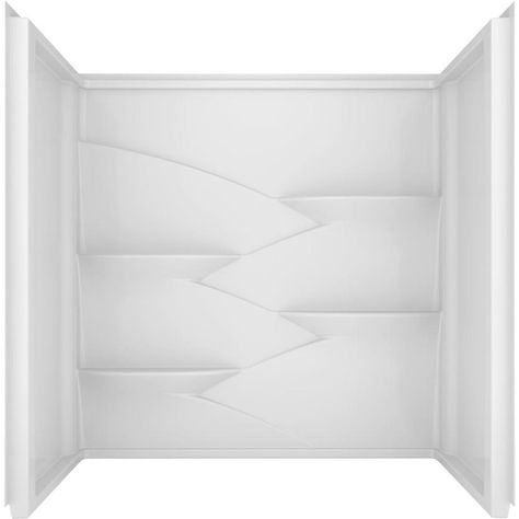 Delta Laurel High Gloss White Acrylic Bathtub Wall Surround (Common: 32-in x 60-in; Actual: 60-in x 32.56-in x 59.875-in) Bathtub Wall Panels, Bathtub Wall Surround, Acrylic Shower Walls, Bathtub Wall, Shower Remodel Diy, Fiberglass Shower, Bathtub Walls, Shower Wall Panels, Shower Surround