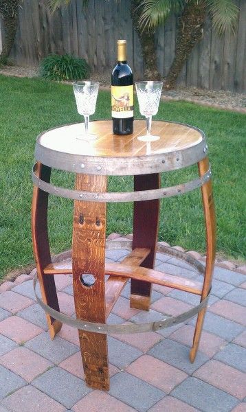 Cocktail Hour Elegant Barrel Table Wedding Barrels, Wine Barrel Ideas, Barrel Tables, Barbershop Ideas, Wine Barrel Decor, Wine Barrel Crafts, Barrels Diy, Wine Barrel Table, Barrel Ideas