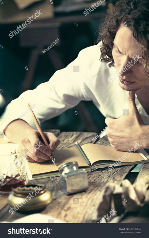 Person Writing Reference, Person Writing Drawing Reference, Person Writing, Oc Poses, Person Drawing, Photography People, Industrial Photography, Writers Write, At The Table