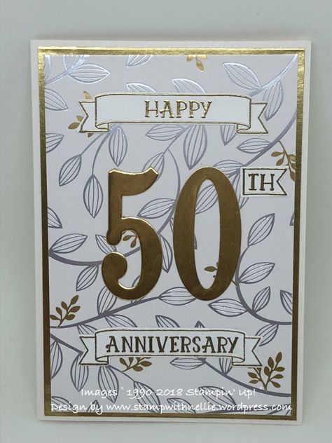 50th Anniversary Card, Diy Anniversary Cards, Diy Anniversary Gifts For Him, Sister Cards, 50th Anniversary Cards, Diy Anniversary Gift, Homemade Anniversary Gifts, Anniversary Cards Handmade, Floral Boutique