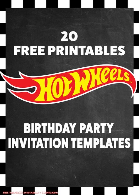 Hot Wheel Printables, Hot Wheels Themed Birthday Party, Imprimibles Hot Wheels, Hot Wheels Invitations, Birthday Party Invitations Free, Hotwheels Birthday Party, Festa Hot Wheels, Hot Wheels Party, Hot Wheels Birthday