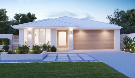 Coastal Facade Single Storey, Modern White Ranch House Exterior, Single Storey Facade Design, White Rendered House Exterior Australia, Modern Coastal Home Exterior Single Story, Front Facade Australia, Cladding House Exterior Australia, Coastal House Exterior Australia, Modern Coastal Facade