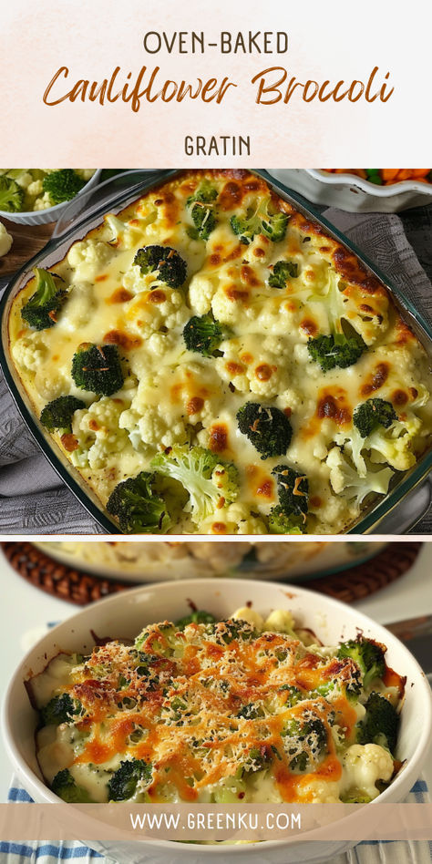 Dive into a dish of pure comfort with our oven-baked cauliflower broccoli gratin, featuring the richness of English cuisine in every cheesy bite! 🧀✨ #CauliflowerGratin #BroccoliLove #CheesyGoodness #ComfortFood #GourmetDelights Broccoli Cauliflower Gratin, Broccoli Cauliflower Au Gratin, Cauliflower In Oven, Oven Baked Cauliflower, Broccoli Gratin, Cauliflower Gratin, Broccoli Bake, Baked Cauliflower, Broccoli Cauliflower