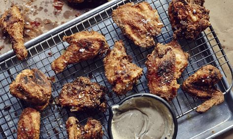 Recipe of the week: grandma's southern-fried chicken | Wanderlust Fried Chicken And Gravy, Sean Brock, Cooking Fried Chicken, Chicken And Gravy, Making Fried Chicken, Buttermilk Fried Chicken, Chicken Skin, Smoked Paprika, Food Items