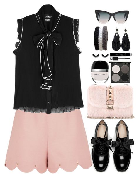 Shop: gicreazioni.etsy.com / Pink and Black by gicreazioni on Polyvore featuring moda, Boutique Moschino, Valentino, Fendi, Gorgeous Cosmetics, Christian Dior and Marc Jacobs Club Clothes, Emma Style, Pink And, Boutique Moschino, Closet Ideas, Fancy Pants, Summer Clothing, Summer Fashion Outfits, Girls Fashion Clothes