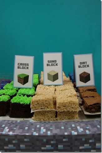 Minecraft Themed Birthday Party, Minecraft Birthday Decorations, Minecraft Party Food, Bolo Da Hello Kitty, Diy Minecraft Birthday Party, Minecraft Party Decorations, Minecraft Food, Minecraft Birthday Cake, Minecraft Theme