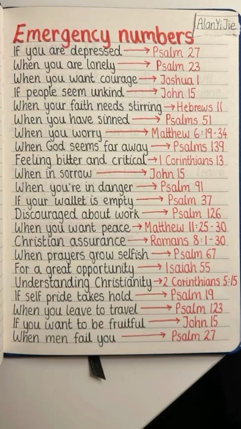 Emergency numbers❤️(Bible verses)✝️💗💋 Numbers Bible, Emergency Numbers, Isaiah 55, Psalm 37, Psalm 27, Psalm 139, Psalm 91, Psalm 23, Psalms