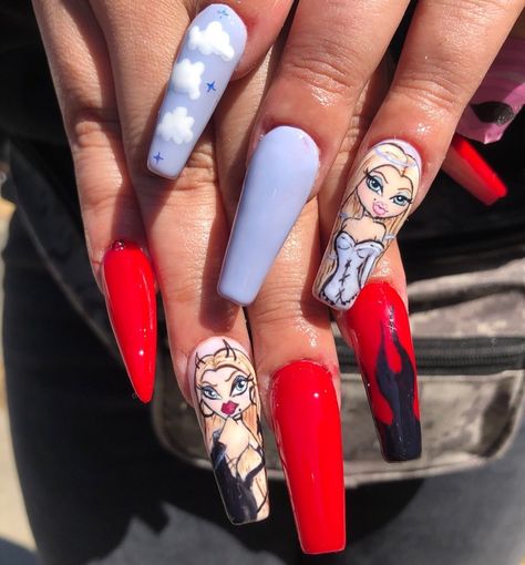 Bratz Babies, Disney Acrylic Nails, Les Nails, Edgy Nails, Grunge Nails, Homecoming Nails, Pastel Nails, Hot Nails, Dream Nails